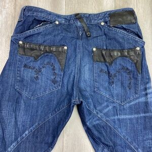 Men's Blue Jeans with Black Accents